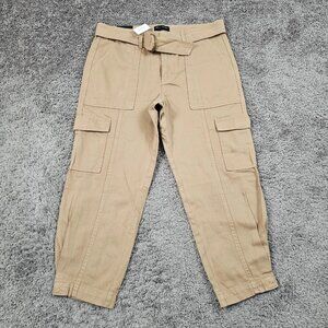 Banana Republic Pants Womens 12 Brown Cargo High Tapered Utility Belted